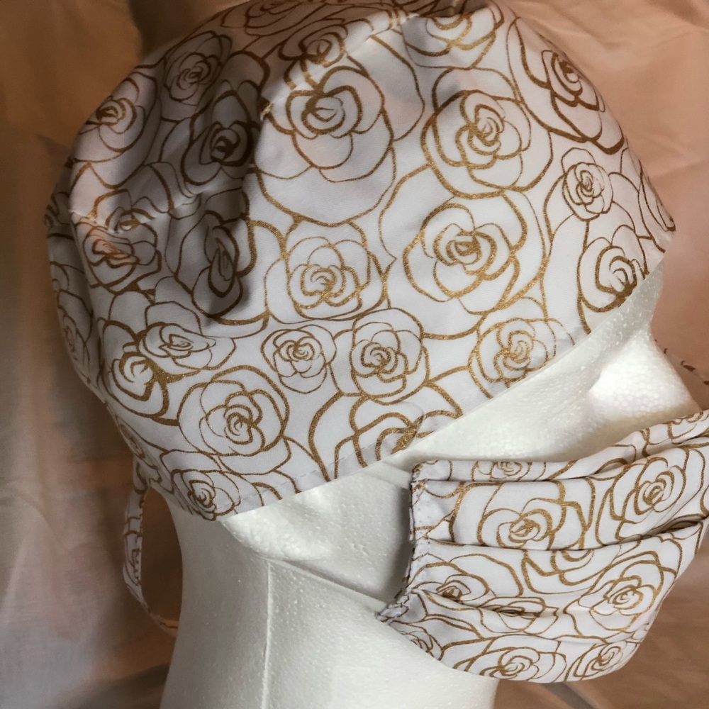 Scrub hat and mask set